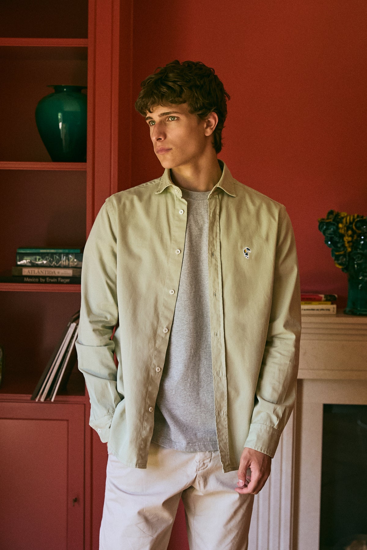CAMISA SARGA GRISACEO