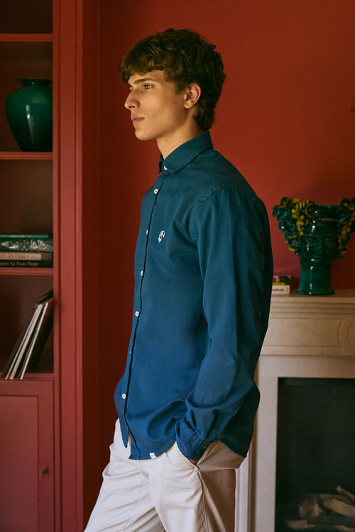 CAMISA SARGA AZUL MARINO