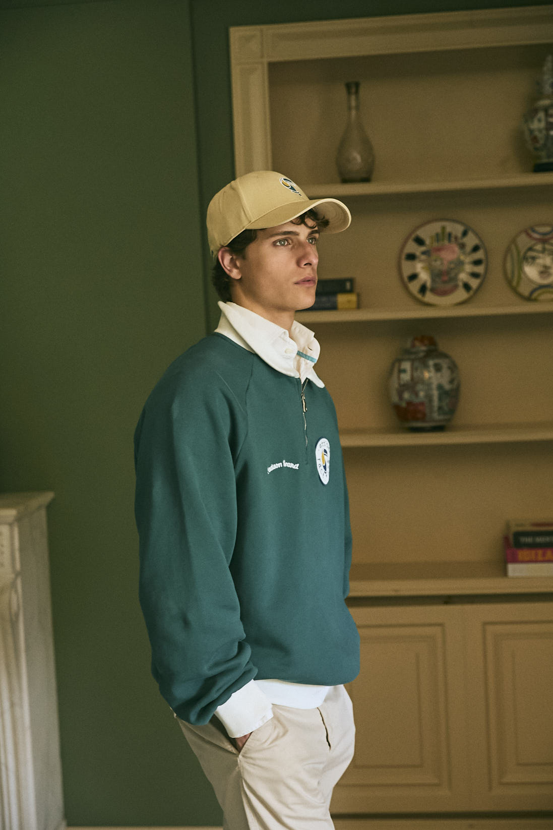 SUDADERA ZIP VERDE