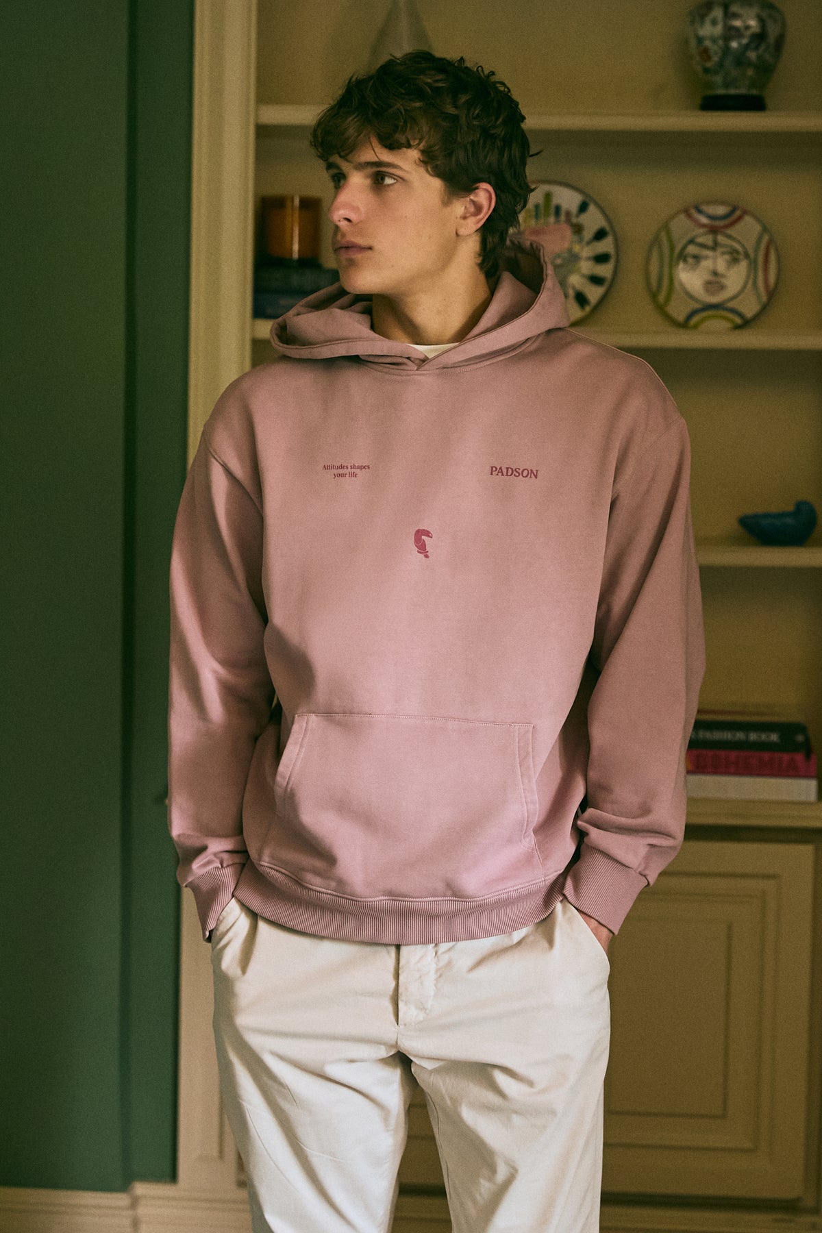 SUDADERA HODDIE LETTERING ROSA