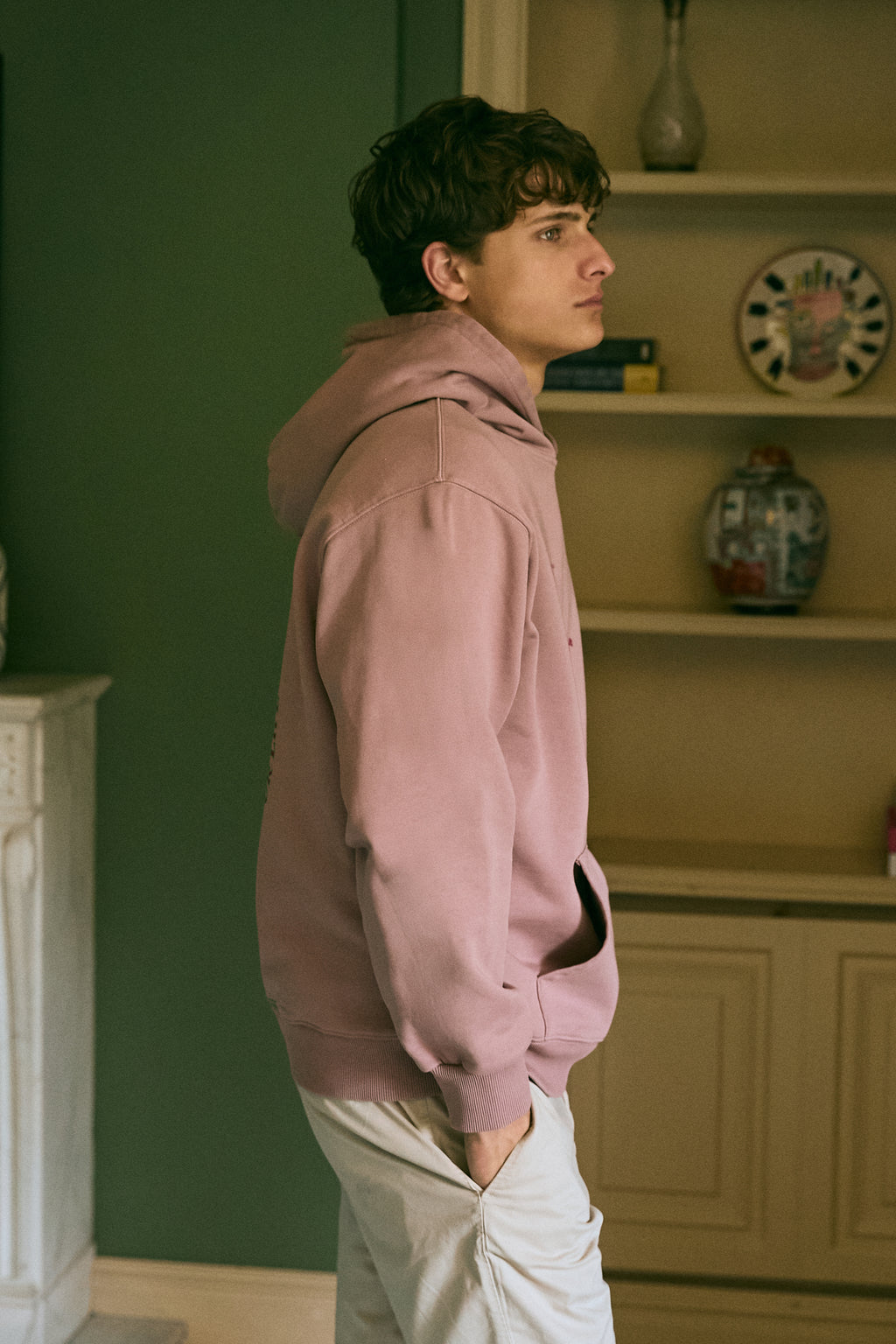 SUDADERA HODDIE LETTERING ROSA